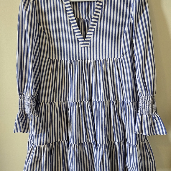 Size XL Womens blue & white stripe dress - Picture 3 of 3